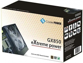 Cooler Power GX850ATX PSU 850W 80 Plus 120mm Fan - 1x ATX 20+4 PIN, 4x SATA, 2x Molex, 2x PCIE 8 PIN (6+2), 1x CPU/EPS 8 PIN (4+4)