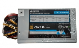 BESTA GT-ATX-500-800ATX PSU 550W 80 Plus 120mm Fan - 1x ATX 20+4 PIN, 3x SATA, 1x Molex, 1x Floppy Power, 1x CPU/EPS 8 PIN (4+4)