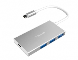 VOLANS VL-HB3Cluminium USB TYPE-C USB-C to 3-Port USB3.0 Hub with USB Power DeliveryCLEARANCE STOCK