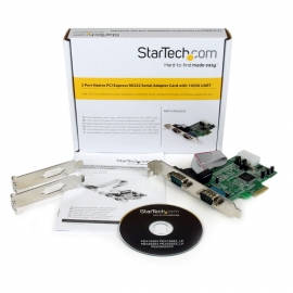 StarTech PEX2S553 Serial Adapter - Low-profile Plug-in Card - PCI Express - PC, Mac, Linux - 2 x Number of Serial Ports External PEX2S553