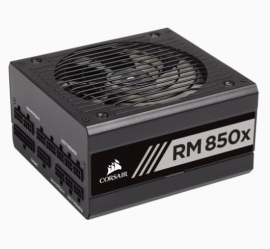 Corsair RM850X 2021 Power Supply: 850W 80Plus Gold 100% Japanese 105°C capacitors/Zero RPM Fan Mode/Fully modular cable set, 6x PCI-E, 10x SATA, ATX