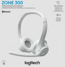 Logitech ZONE 300 Wireless Headset Off-white 1-Year Limited Hardware Warranty 981-001418