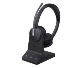 Yealink (WH64-Dual-Teams) Microsoft Teams Certified DECT/Bluetooth Wireless Headset,Stereo, with Base Station/Carrying bag