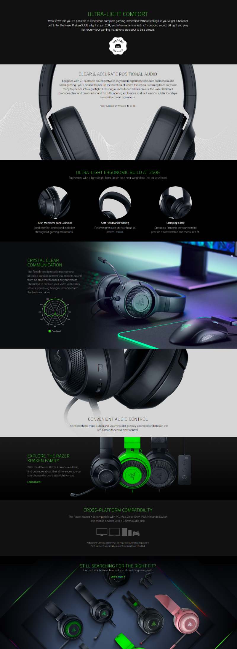 Razer Kraken X-Multi-Platform Wired Gaming Headset-Mercury-FRML ...